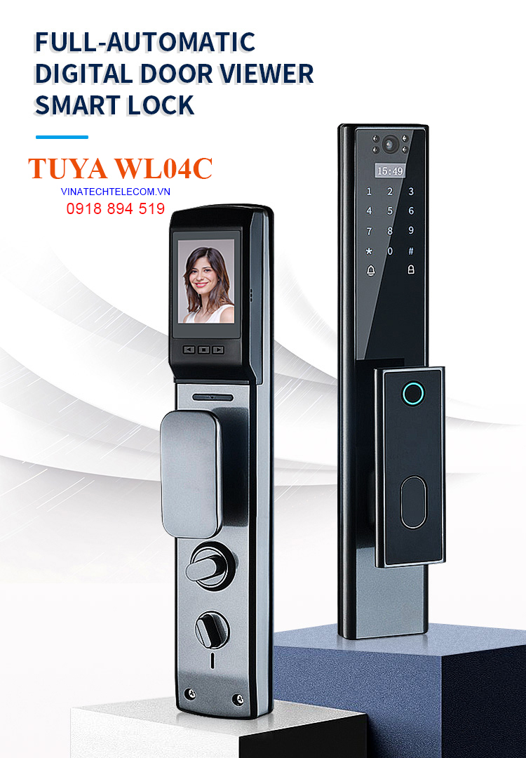 Khóa cửa vân tay Camera Tuya Smart WL04-C