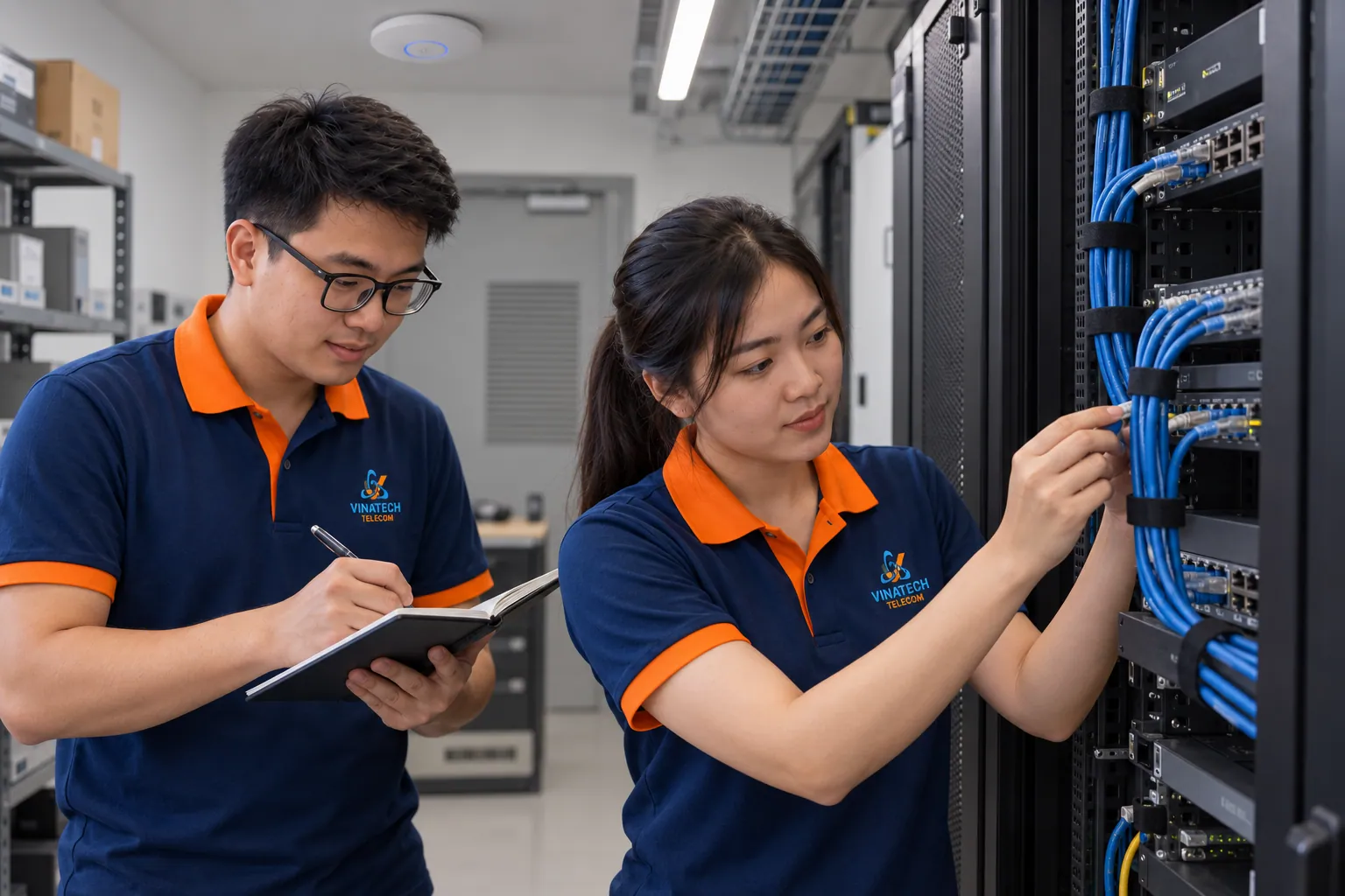 Kiểm tra tình trạng đầu nối và đường cáp.
