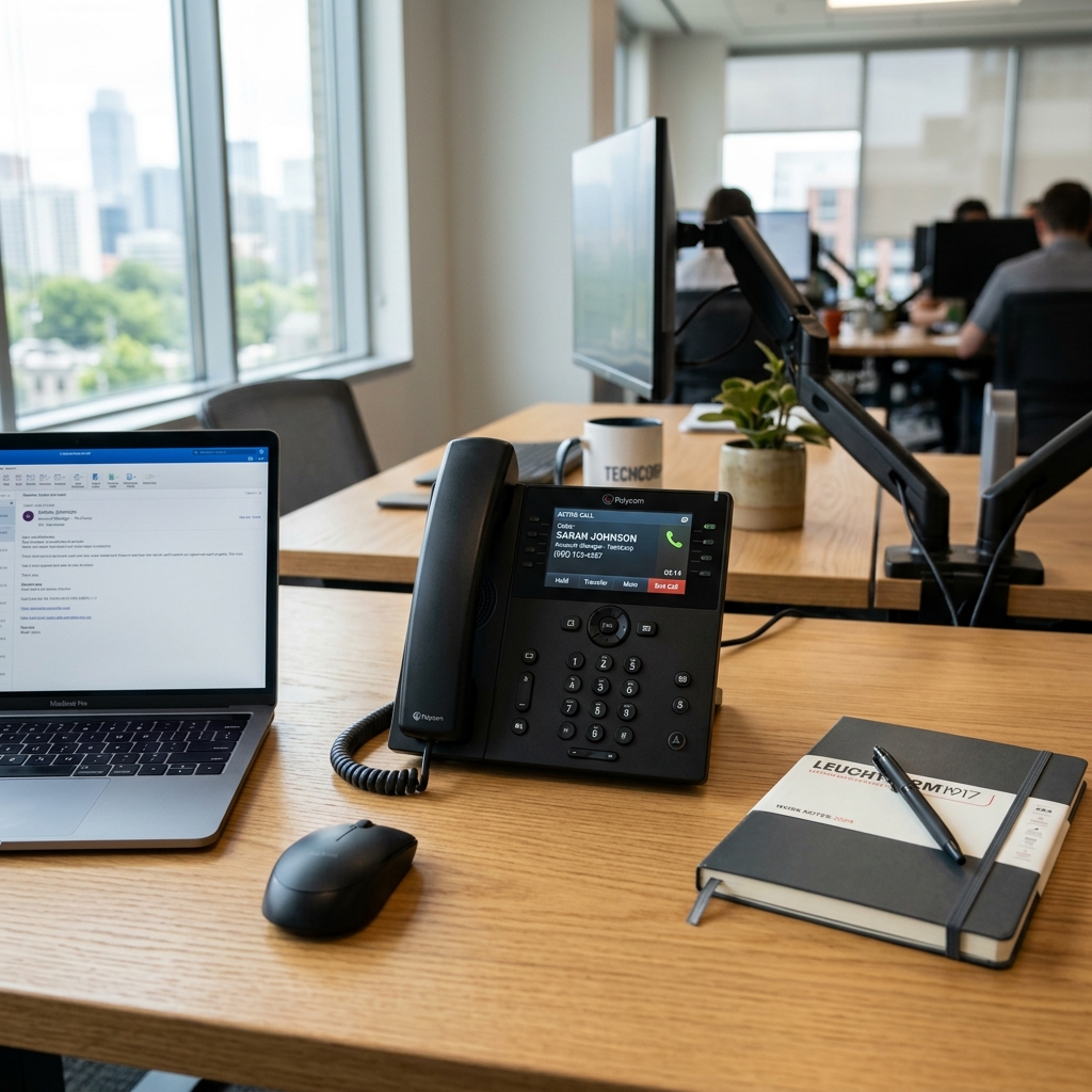 Grandstream GRP2601 IP Phone deployed on employee desk