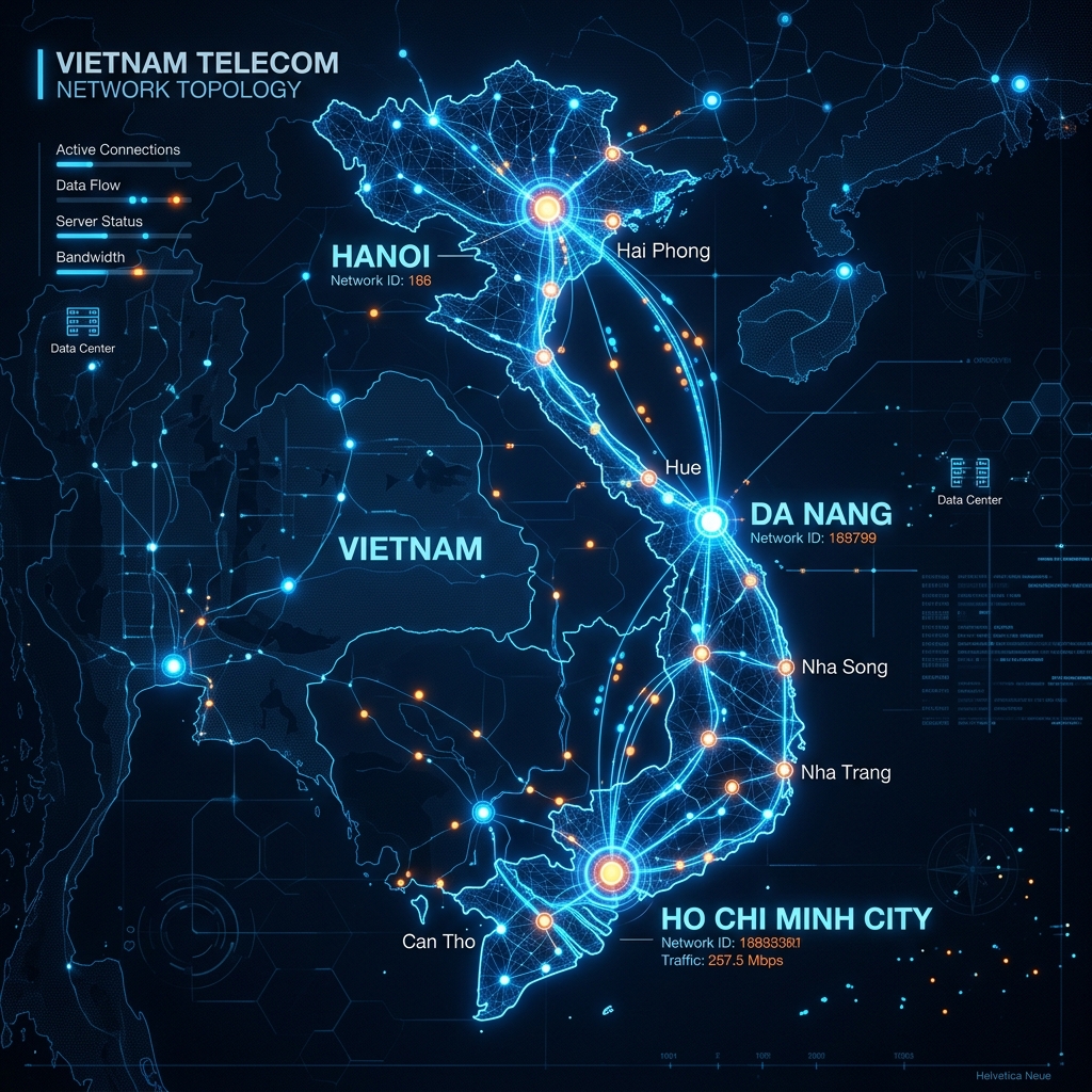 Bản đồ mạng lưới Vinatech Telecom